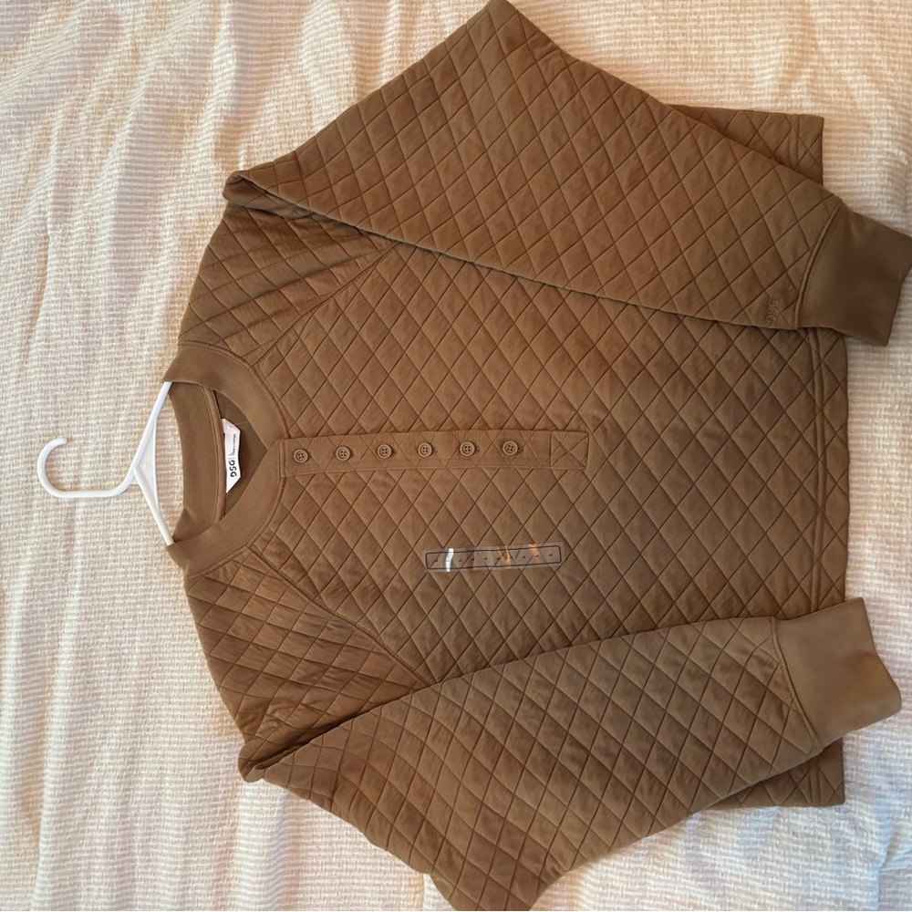 DSG Women's Quilted Brown Crew Neck Sweater